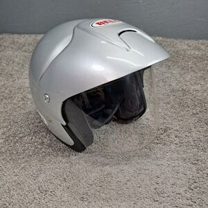 Bell Mag-8 Open Face Motorcycle Helmet Silver Metallic DOT Certified 2005